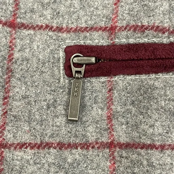 NWT Bob Timberlake Grey & Maroon Plaid Wool Blend Mini Skirt Clueless Vi… - Picture 5 of 12